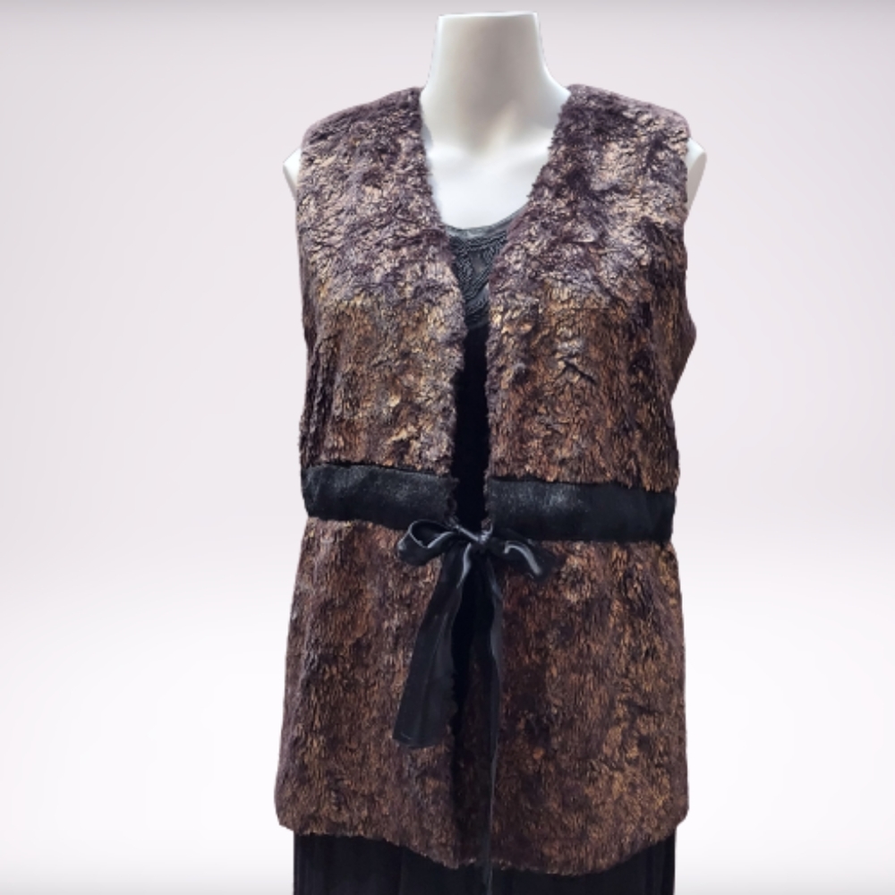 Gryphon Lou Metallic Faux Fur Vest